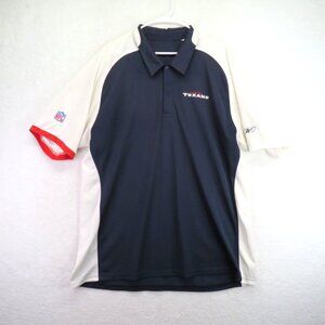 Houston Texans Reebok NFL Mens Size 2XL Polo Shirt Navy‎ White Short Sleeve